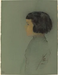 Jeune femme de profil