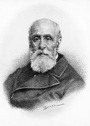 Portrait de Giovanni Ruffini (1807-1881), poète et patriote italien, lithographie d