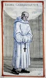 Ermite camaldule. Gravure dans O. Fialetti. 16ème siècle.