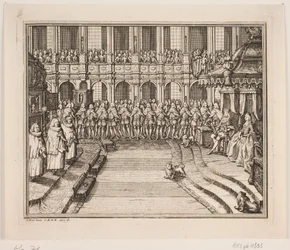 Le roi Frédéric V et la reine Louise lors de la cérémonie de couronnement à l