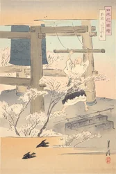 Moine sonnant une cloche : images de fleurs japonaises