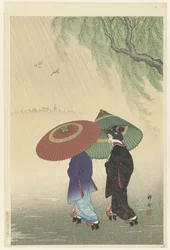 Deux femmes sous la pluie