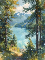 Vue sereine sur un lac de montagne