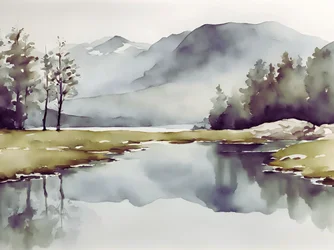 Lac de montagne paisible