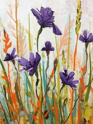 Une prairie aux couleurs vives