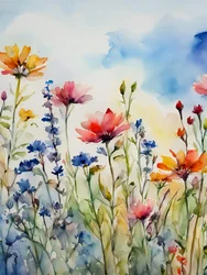 Une prairie de fleurs sauvages aux couleurs chatoyantes