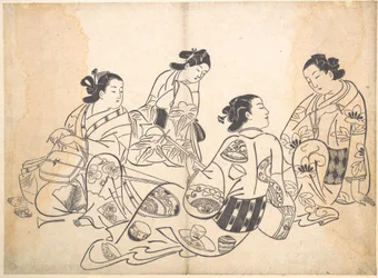 Groupe de quatre femmes
