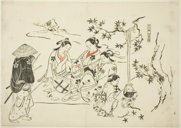 Heating Sake with Maple Leaves (Kanzake momijigari), n° 9 d