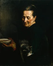 Femme avec un chat