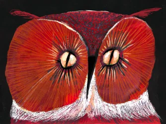 Chouette rouge intense