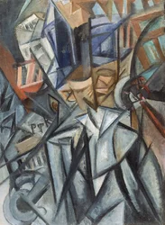 Homme dans la rue Analyse des volumes, 1913