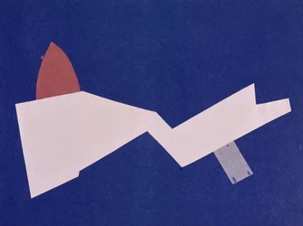 Guerre universelle : œuvre de collage par Olga Rosanova, janvier 1916