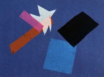 Guerre universelle : œuvre de collage par Olga Rosanova, janvier 1916