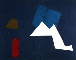 Guerre universelle : œuvre de collage par Olga Rosanova, janvier 1916