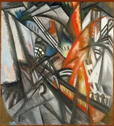 Paysage urbain (peinture sur toile)