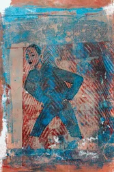 Blugel, 2023 (technique mixte sur papier)