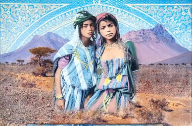 Carte postale du Maroc, 2023 (technique mixte sur toile)