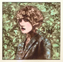 Ritratto in ciano 2022,(cyanotype mixed media sur papier)