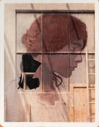 Ritratto su muro, 2021 (techniques mixtes sur bois)