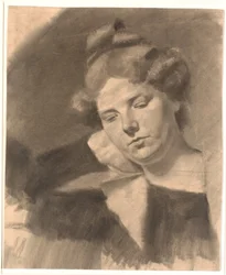 Portrait de Kathrine (Ketty) Mathilde Antonia Nielsen, née Rask. (née en 1878, mariée au sculpteur Kai Nielsen dans son premier mariage.)