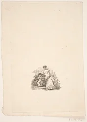 Dame assise et Cupidon