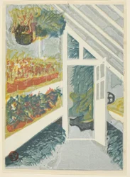 Serre, de la série « Estampes du jardin impérial de Shinjuku (Shinjuku Gyoen hanga) »
