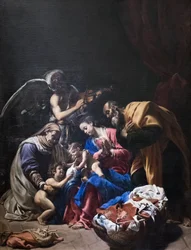 Sainte famille avec sainte Élisabeth, saint Jean-Baptiste et un ange