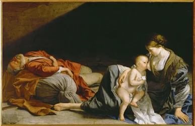 Repos pendant la fuite en Egypte (peinture sur toile)