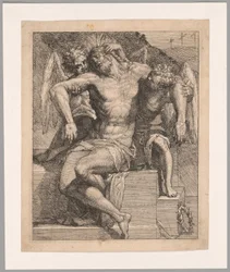 Le Christ mort tenu par des anges