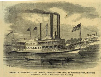 Débarquement des volontaires des États-Unis, sous le général Lyon, à Jefferson City, Missouri