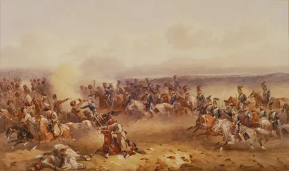 Un escadron des 10e hussards défait les Russes à Tchernaya, 16 août 1855, c.1890