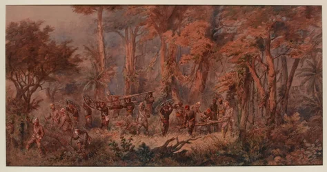 Brigade navale marchant dans Mansuh, 1873