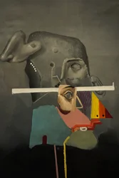 Détail de Silly, 2021-24 (huile sur lin)