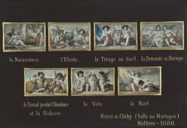 Esquisse pour la mairie de Clichy : Allégories de la vie du citoyen (au-dessus de la porte de la salle des mariages)
