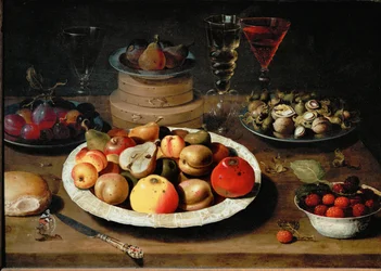Nature morte aux fruits (huile sur bois)