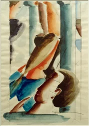 Cinq figures entre colonnes