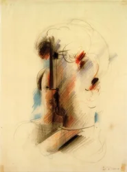 Grande tête vers la gauche et petite tête