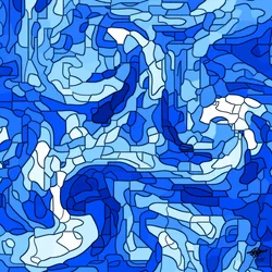 Flux de mosaïque bleue