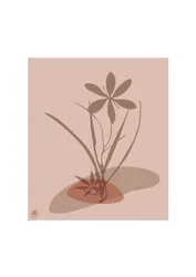 Silhouette florale aux tons terreux