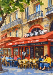 Un café animé à Paris