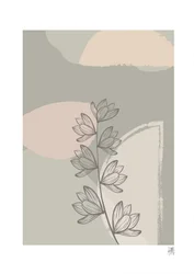 Motifs botaniques abstraits aux couleurs douces