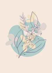 Motifs botaniques abstraits aux tons doux