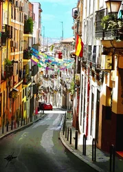 Une rue espagnole animée