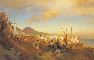 French : Sur la plage de Naples