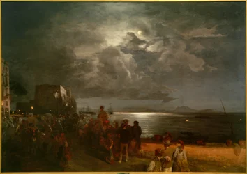 Vue de Naples vers Ischia - Atmosphère du soir