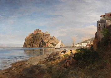 Oswald Achenbach Ischia avec vue sur le Castello Aragonese 1880