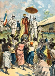Acclamation du nouveau roi du Dahomey