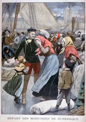 Départ des bateaux de pêche à la morue de Dunkerque, 1900
