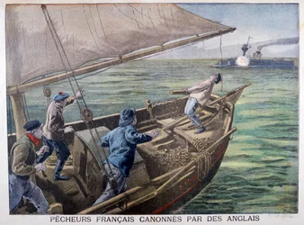 Pêcheurs français tirés par les Britanniques, 1899