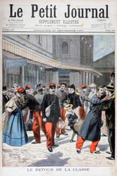 Soldats français rentrant chez eux, France, 1897